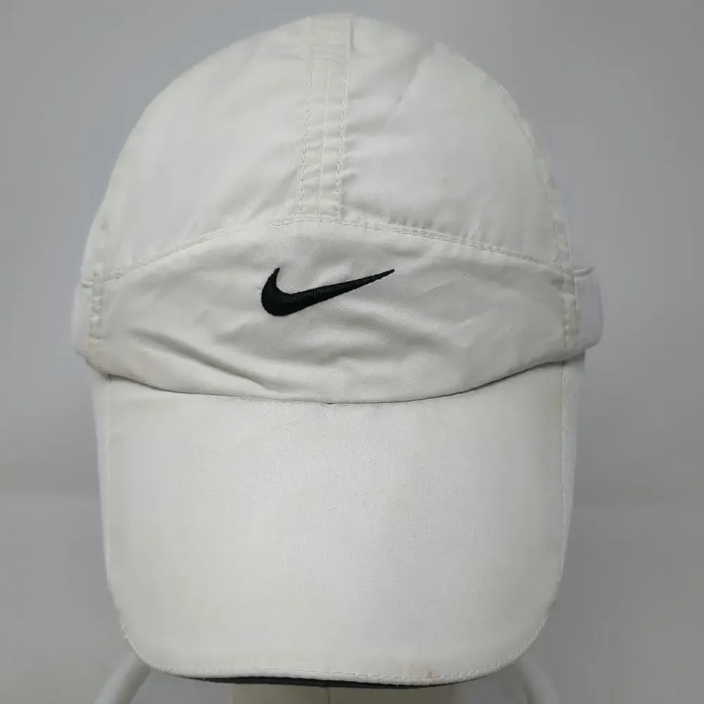 Nike Baseball Cap White One Size Dri-Fit Mesh Reflective Strapback Running Hat